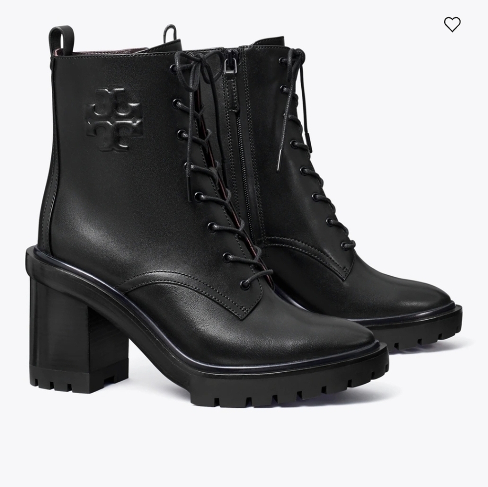 Tory Burch | Double T Lug Ankle Vachetta Leather Boots Sz 7